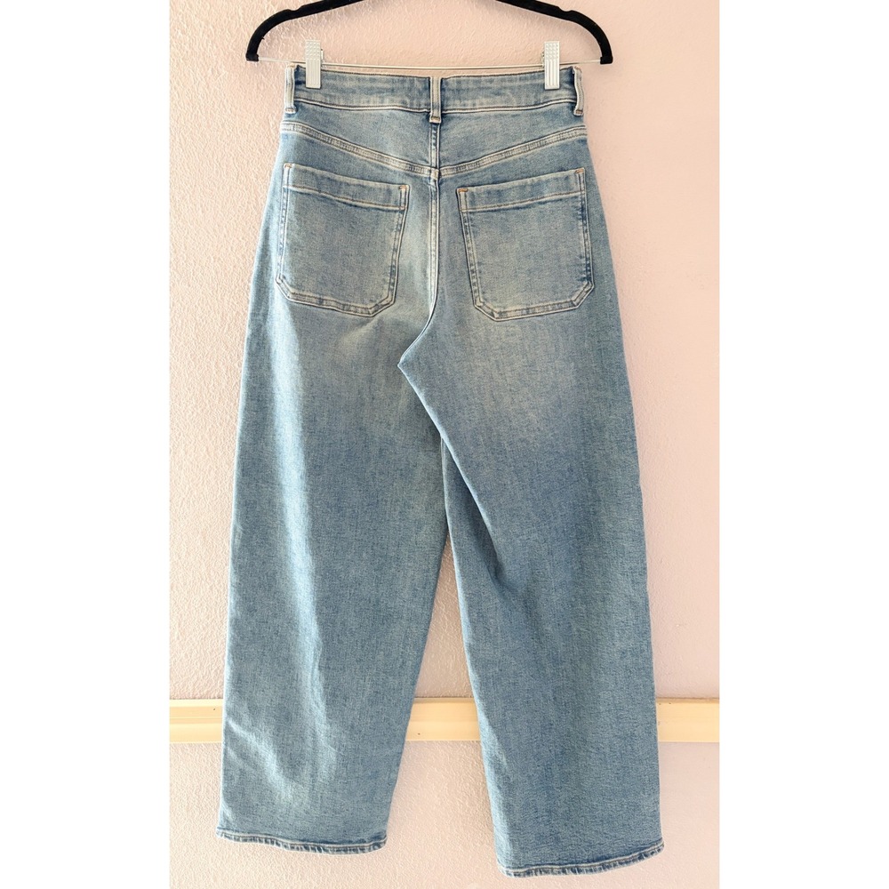Madewell Curvy Emmett Wide Leg Jeans Patch Pocket Edition Light Wash Denim Sz 26 - Picture 4 of 4
